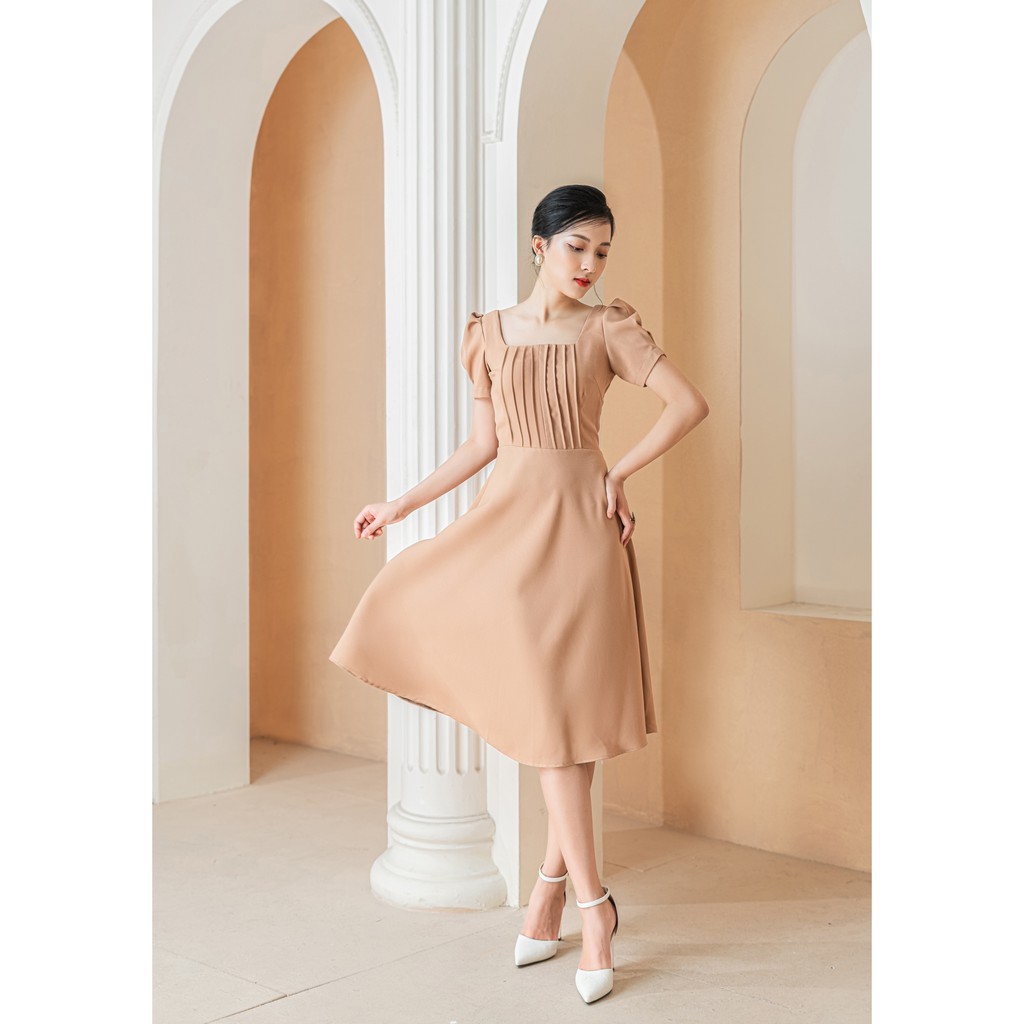 Váy cổ vuông xếp ly-Nana Dress-V07-wfstudios