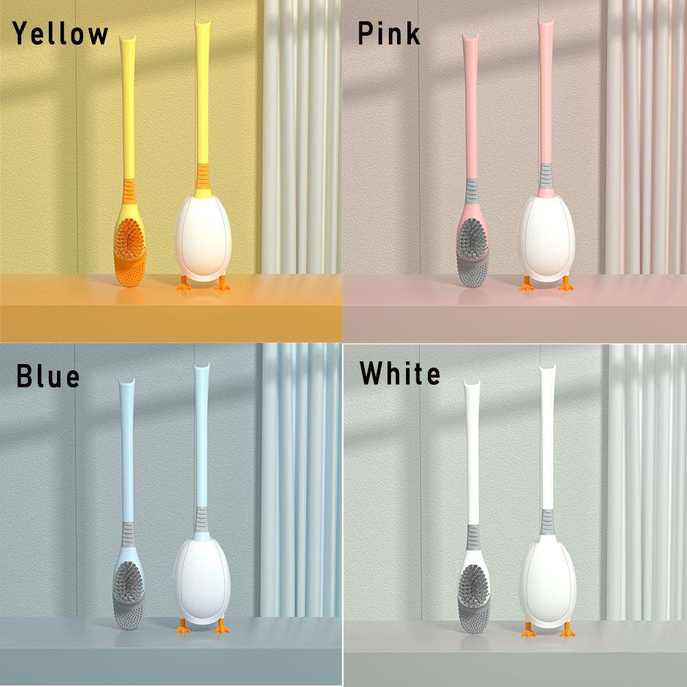 Bàn Chải Cọ Bồn Cầu Lông Mềm Hình Vịt Không Góc Chết