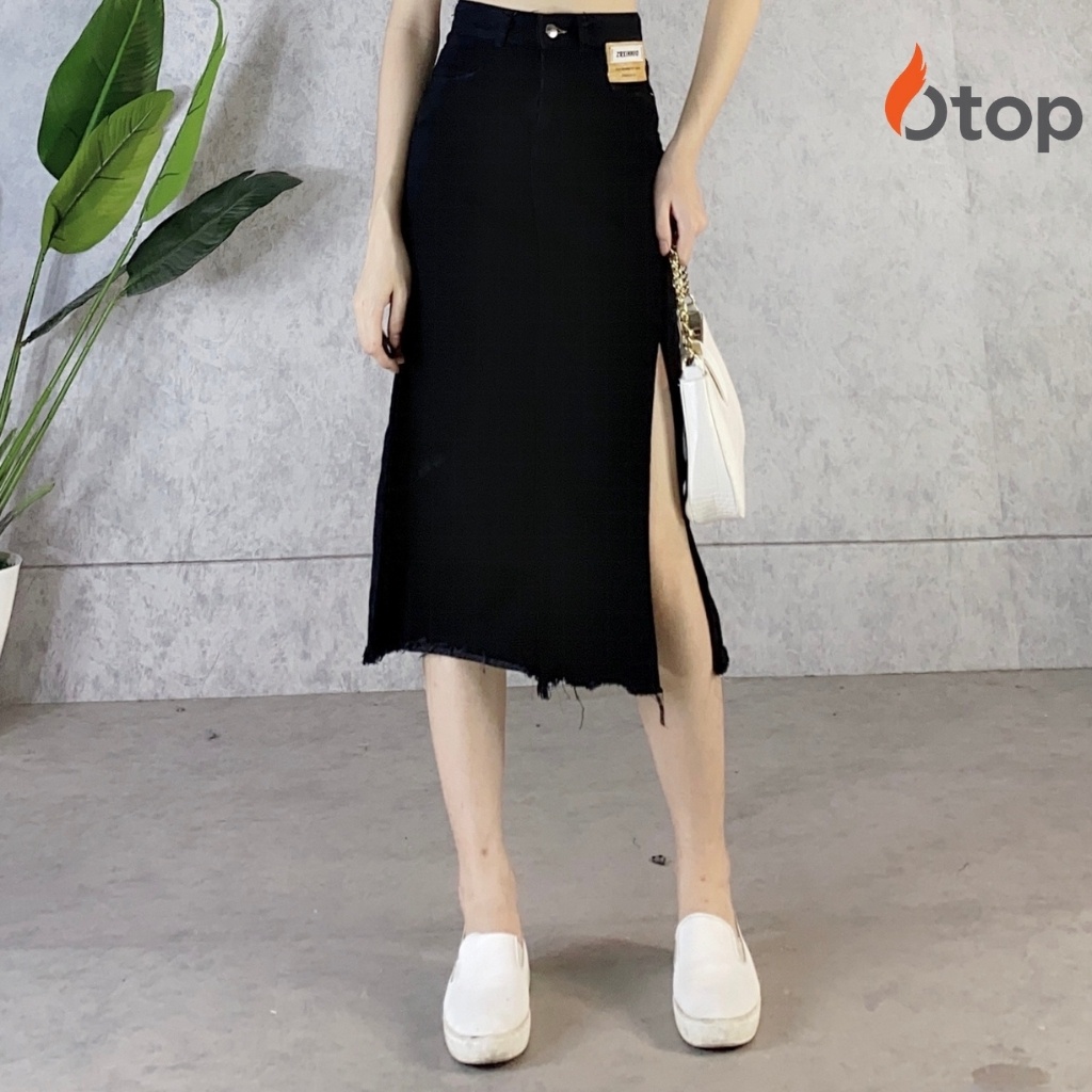 Váy jean xẻ dài cạp cao MUỐI CvJeanXe P0A/K2