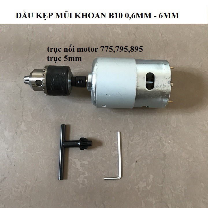 bộ đầu kẹp mũi khoan B10 cho motor 775,895