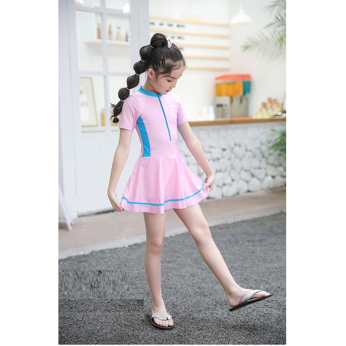 Đồ bơi cho bé gái liền thân chân váy