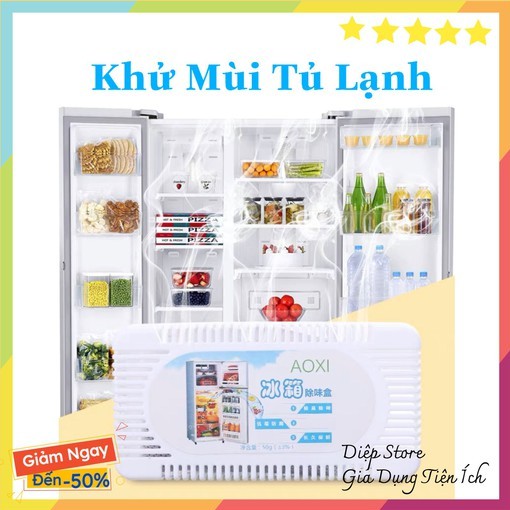 Khử mùi ❤️SALE❤️ Khử mùi tủ lạnh -làm thơm chống hôi tủ lạnh oxi than hoạt tính 12x6cm siêu sạch QC231