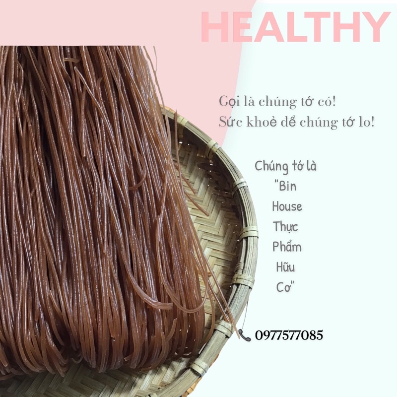 Bún khô gạo lứt đỏ thực dưỡng ăn kiêng - giảm cân - nguyên chất