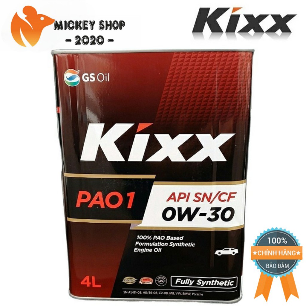 [ CAO CẤP ] NHỚT KIXX PAO1 0W-30/ 0W-40 API SN- 4L - CHÍNH HÃNG