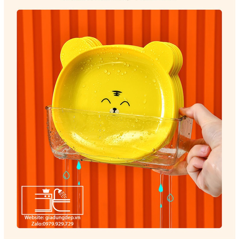 Đĩa Gấu đủ màu - an toàn thực phẩm - Set đĩa nhựa hình gấu - đĩa gấu kích thích bé - Tặng khay để đĩa khi mua 8 sản phẩm