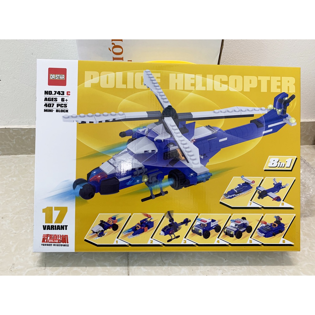 407 Chi Tiết – Bộ Đồ Chơi Lắp Ghép Mô Hình Máy Bay Trực Thăng, Lắp Ráp Mô Hình Tàu Bay Chiến Đấu