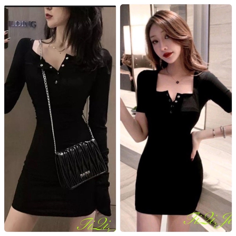 ĐẦM ÔM BODY NÚT BẤM, CHẤT THUN GÂN KÈM ẢNH THẬT