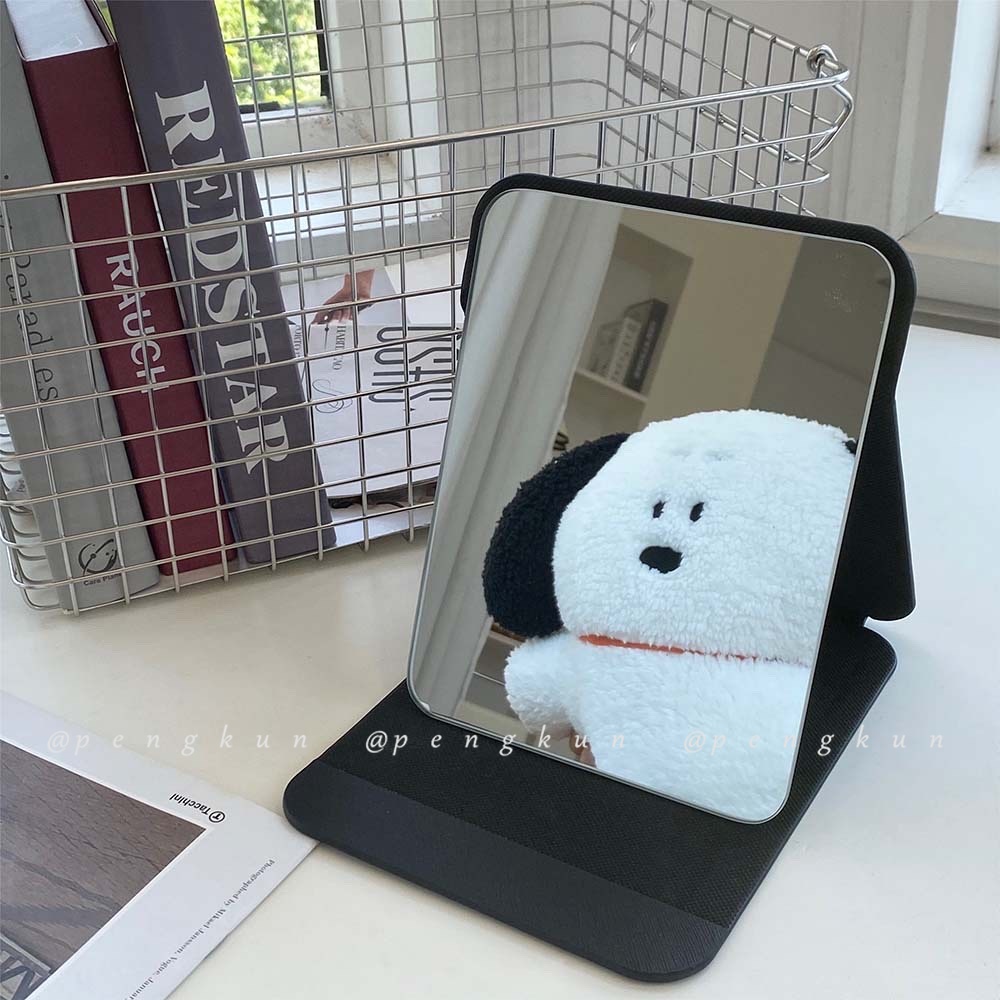 Gương Trang Điểm Gấp Gọn Để Bàn Bằng Da PU Tiện Dụng