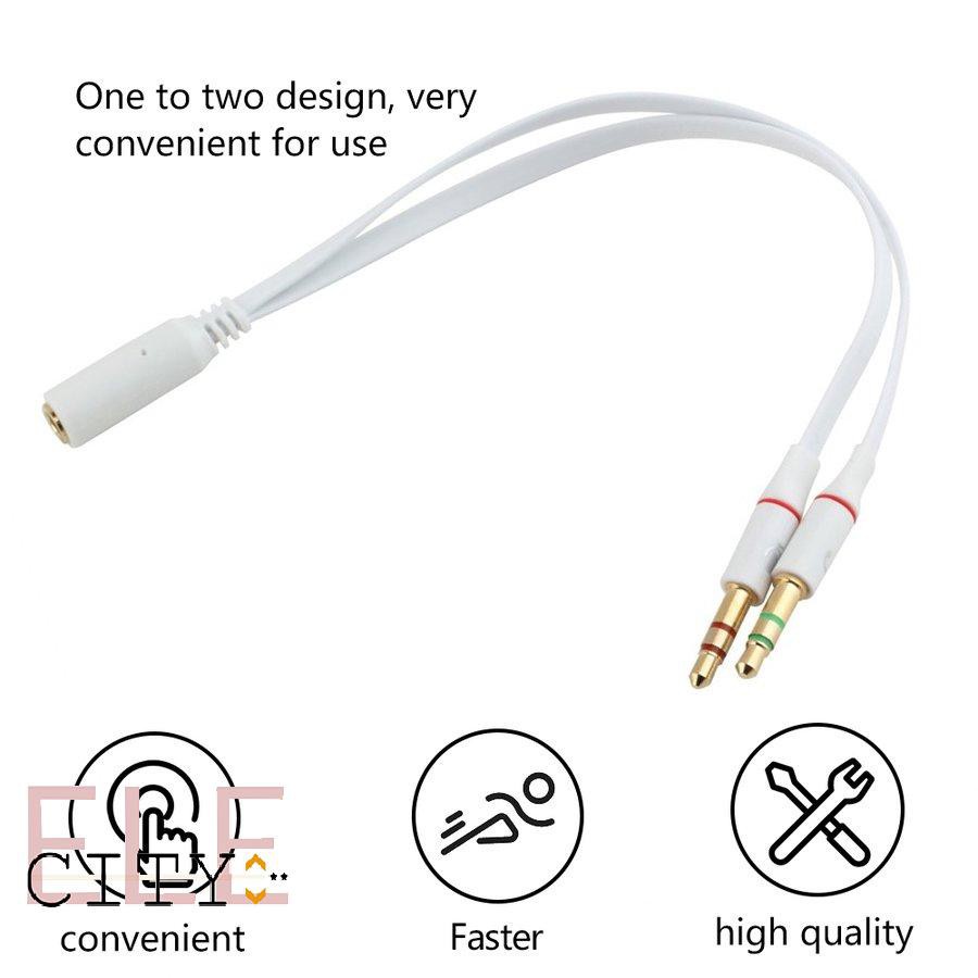 ✨COD✨Universal 3.5mm Female to 2 Male Headphone With Mic Audio Y Splitter Cable