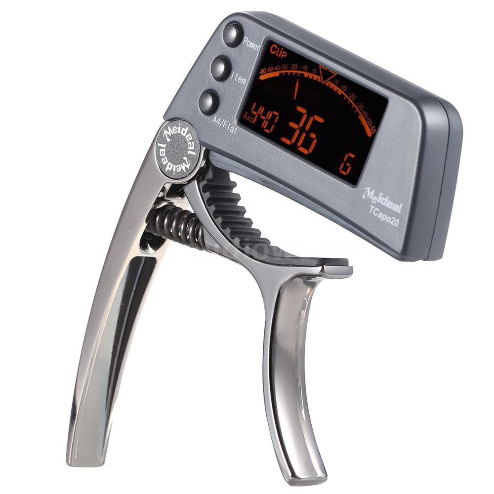 AIDO♦TCapo20 Multifunctional Aluminum Alloy 2-in-1 Guitar Capo Tuner with LCD Screen for Normal Acou