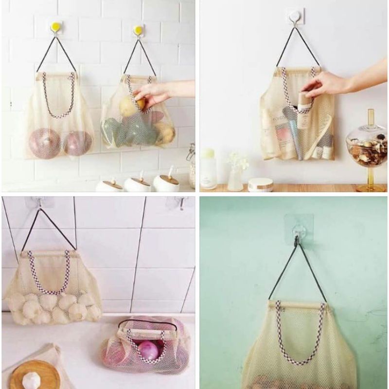Túi Lưới Treo Hành Tỏi đựng Đồ Tiện Ích
