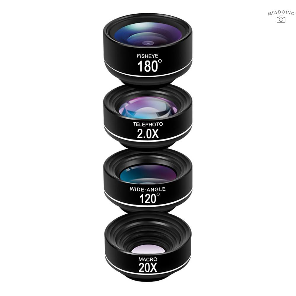 Túi Đựng Lens Máy Ảnh Điện Thoại 4 Trong 1 180 ° 120 ° Zoom 20x