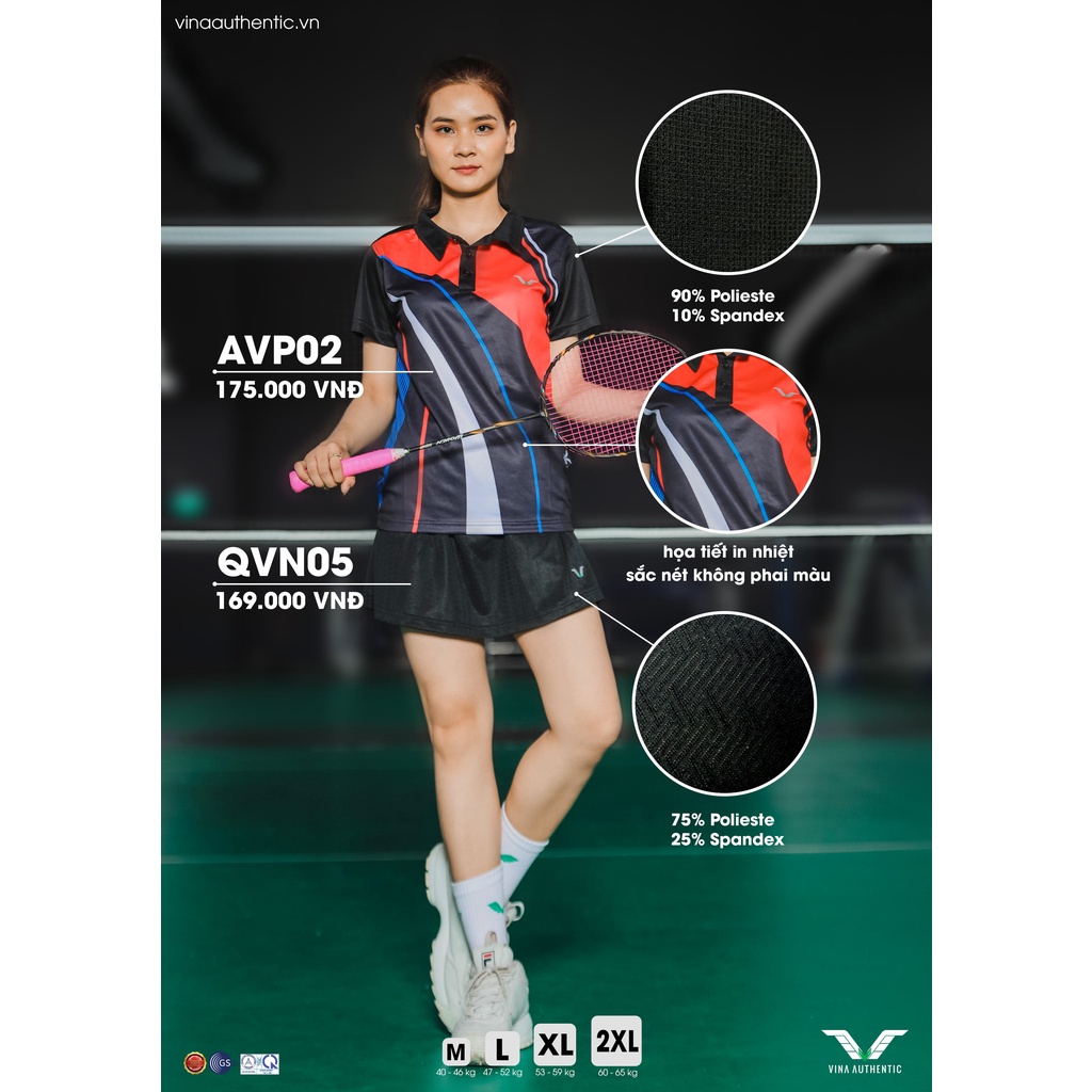 Set bộ thể thao nữ AVP02NEW  CẦU LÔNG badminton cao cấp, chất lượng, chuẩn form