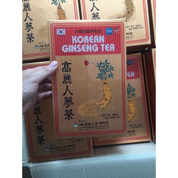 Trà Hồng Sâm Hàn Quốc BULEEBANG hộp vàng xọc 100 gói * 3g