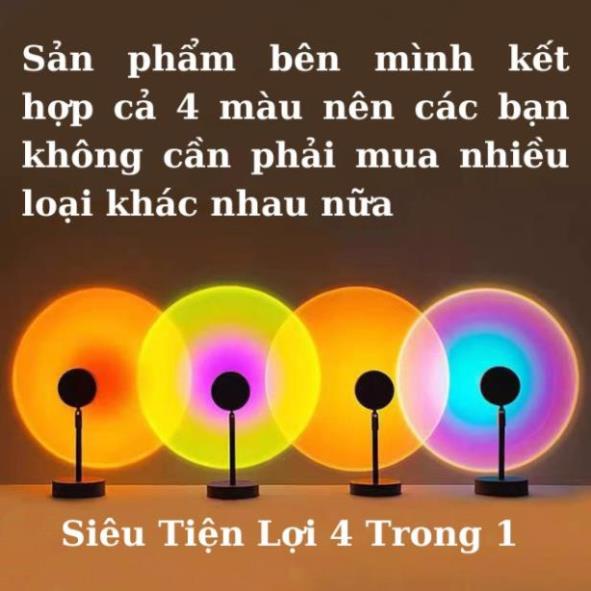 [Hàng Hot]  Đèn Hoàng Hôn TIK TOK, Đèn Chụp Ảnh Sống Ảo Sunset Kèm 4 Miếng Phim Đổi Màu,Trang Trí Phòng Ngủ