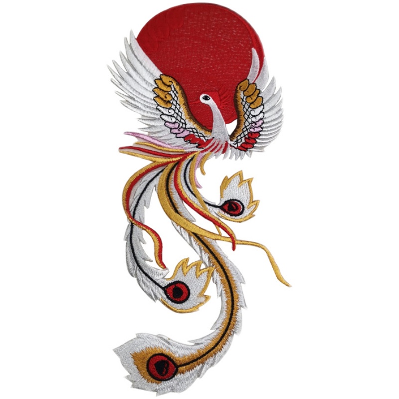 Miếng Dán Ủi Thêu Hình Chim Phượng Hoàng Phong Cách Trung Hoa