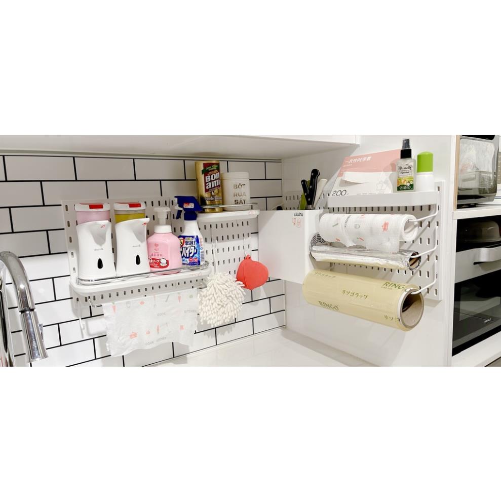Kệ treo decor trang trí kèm thanh treo khăn giấy G004 Kệ đa năng phụ kiện pegboard