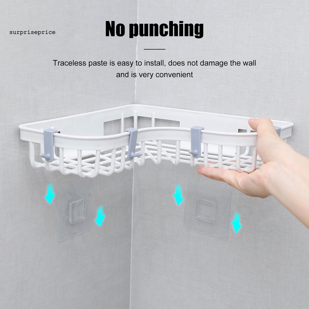 Kệ đựng đồ gắn góc tường nhà tắm chống biến dạng liền mạch