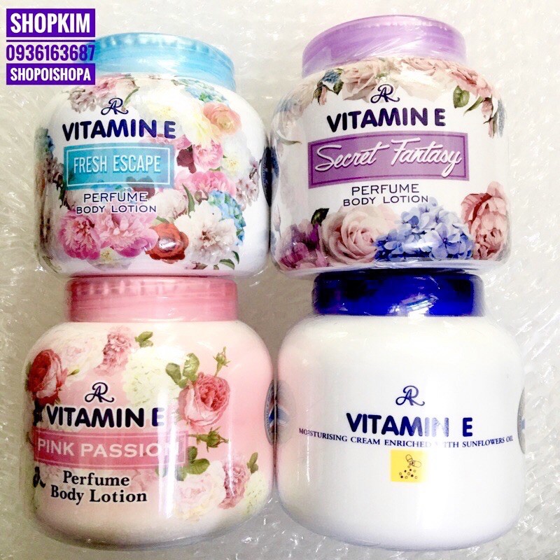 🌸Kem Aron Vitamin E hương nước hoa dưỡng da cấp ẩm chống nứt nẻ Thái lan 200g