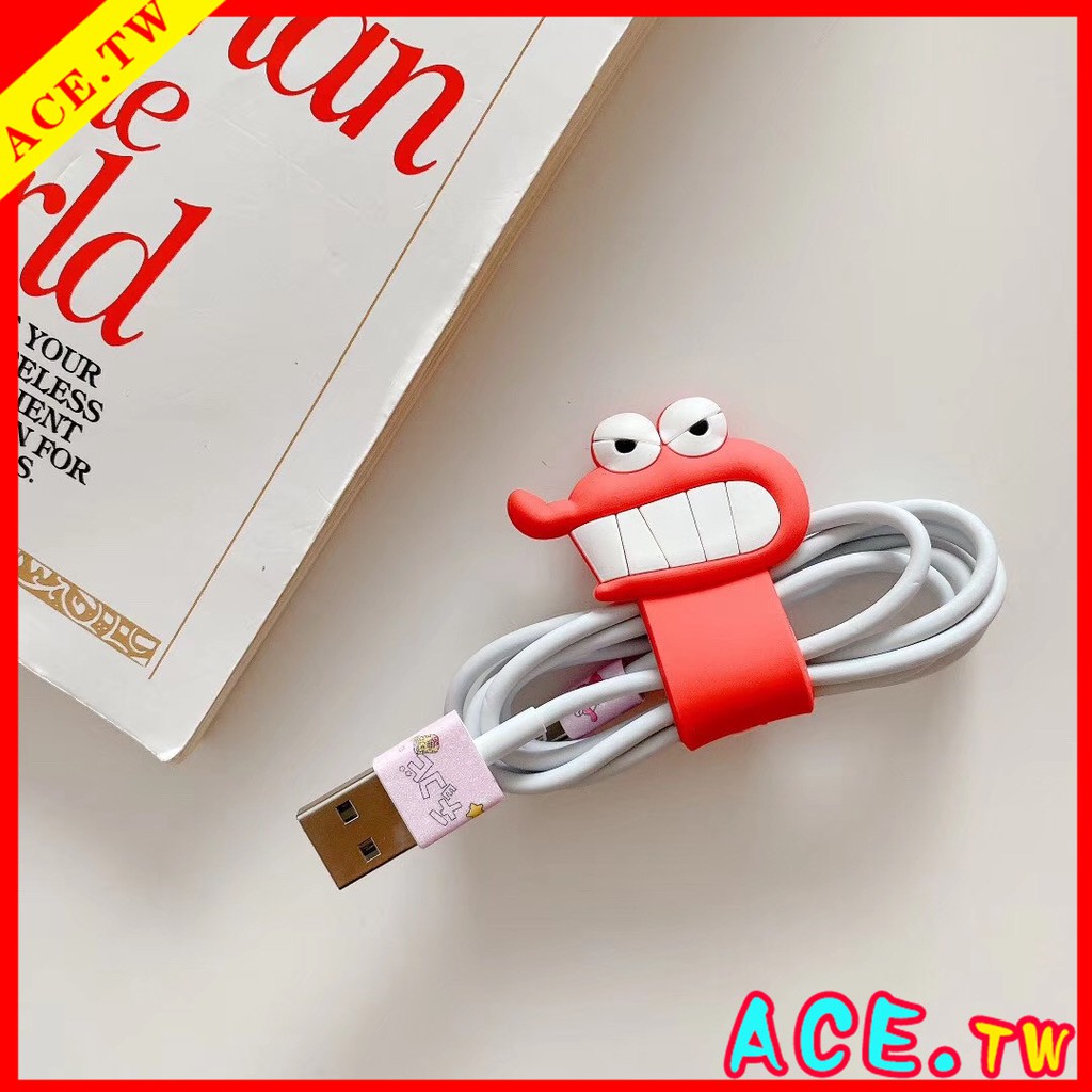 Dây cáp sạc hoạt hình cậu bé bút chì Shin-Chan siêu nhân cá sấu cho Apple