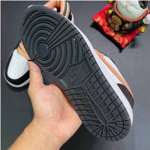 Giày thể thao jordan nâu cam cổ thấp, giày sneaker JD1 low peach nâu đen thấp cổ nam nữ hàng cao cấp