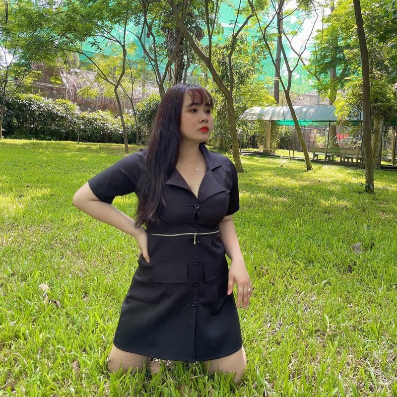 Đầm dây kéo cá tính bigsize 60-90kg