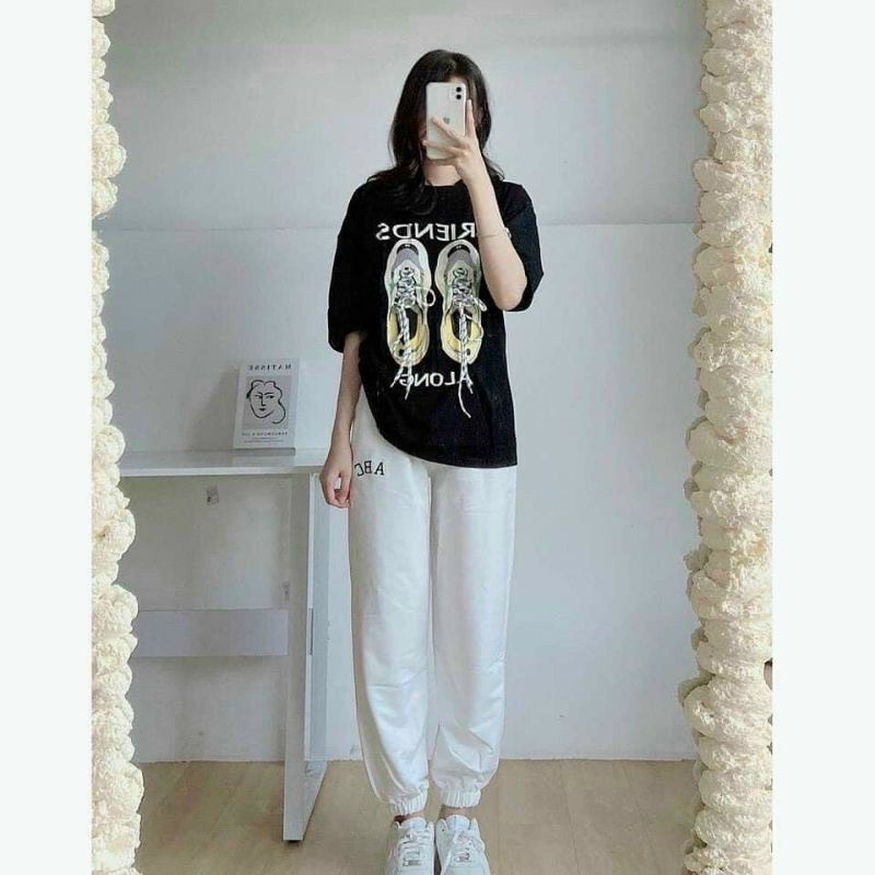 Quần Jogger Nữ Trơn Bo Gấu 3 Màu BOM HOUSE Ullzang Unisex Nam Nữ-mã Jogger len tăm
