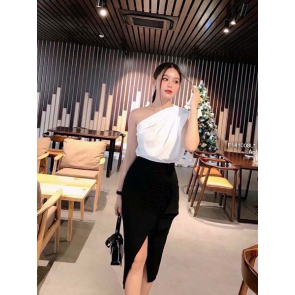 Áo phi lụa kiểu lệch vai!
