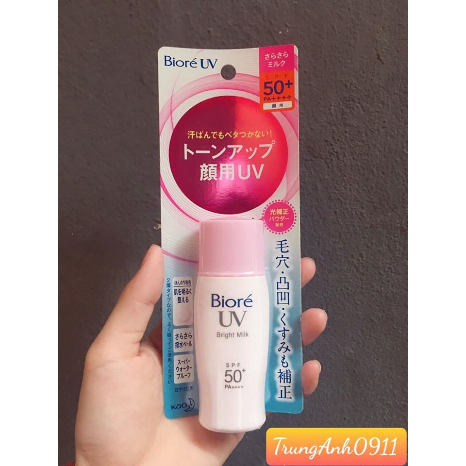 Kem chống nắng Biore Bright Face Milk SPF 50+ PA++++