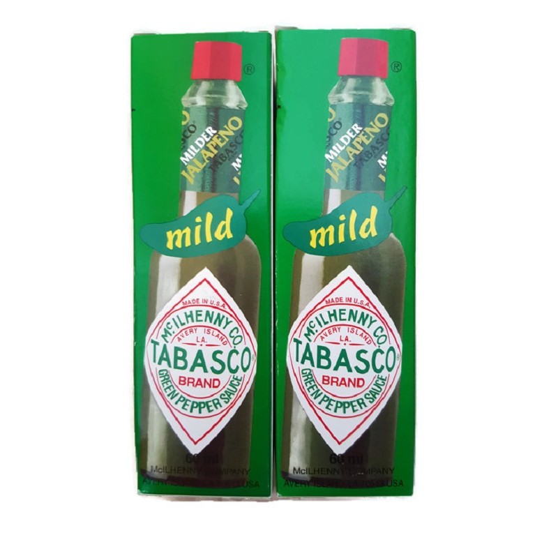 Bộ 2 Chai Sốt Tiêu Xanh Tabasco Green Pepper Sauce 60Ml (Mỹ)