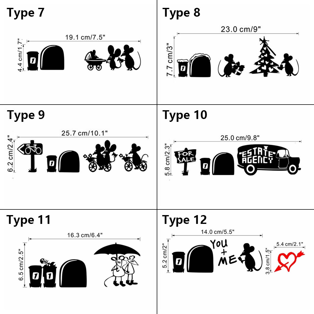Miếng dán tường hình hang chuột dùng trang trí cầu thang góc tường độc đáo DIY