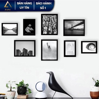 Bộ khung ảnh treo tường ALPHA S02, bộ 8 khung tranh hiện đại in ảnh miễn phí