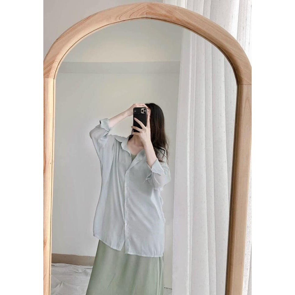 Áo Sơ Mi Nữ Trơn Voan Mỏng Ulzzang, Áo Giấy Buộc Eo Khoác Ngoài Đi Biển Nhiều Màu, Labibi | BigBuy360 - bigbuy360.vn