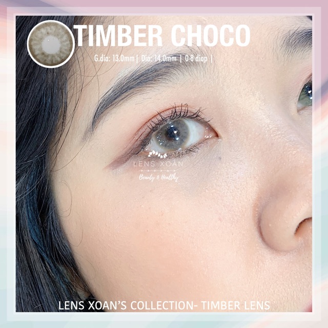 ÁP TRÒNG TIMBER CHOCO ( LENS XOẮN): CHOCO SỮA KHÔNG VIỀN