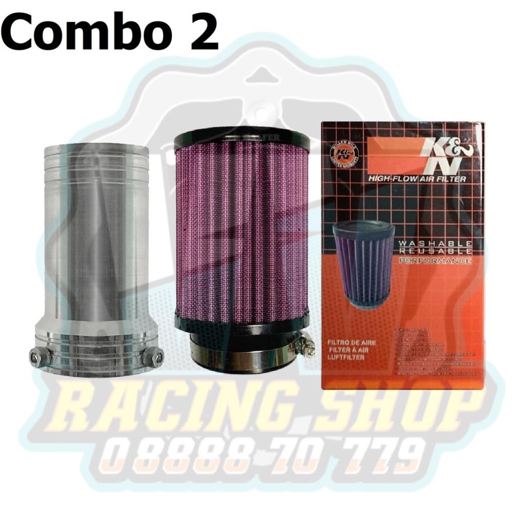 Co Gió Nhôm CNC Gắn Lọc Trụ K&amp;N Cho Họng Redleo 32mm RL Xe Winner - Winner X - GTR - Sonic