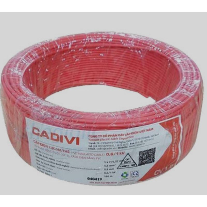 Dây điện đơn Cadivi 1.5mm2✅Nhiều màu✅Lõi đồng cao cấp