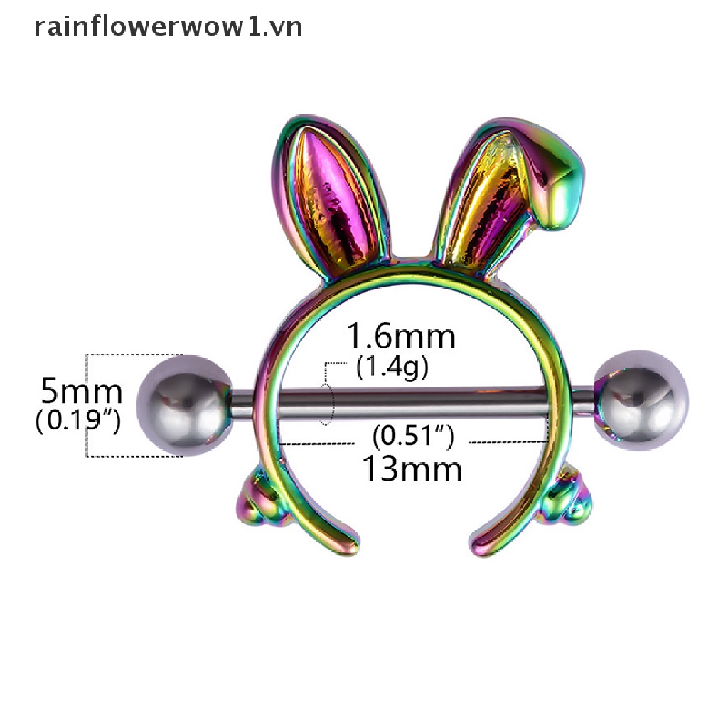 Khuyên Xỏ Ngực Bằng Thép Hình Thỏ Dễ Thương