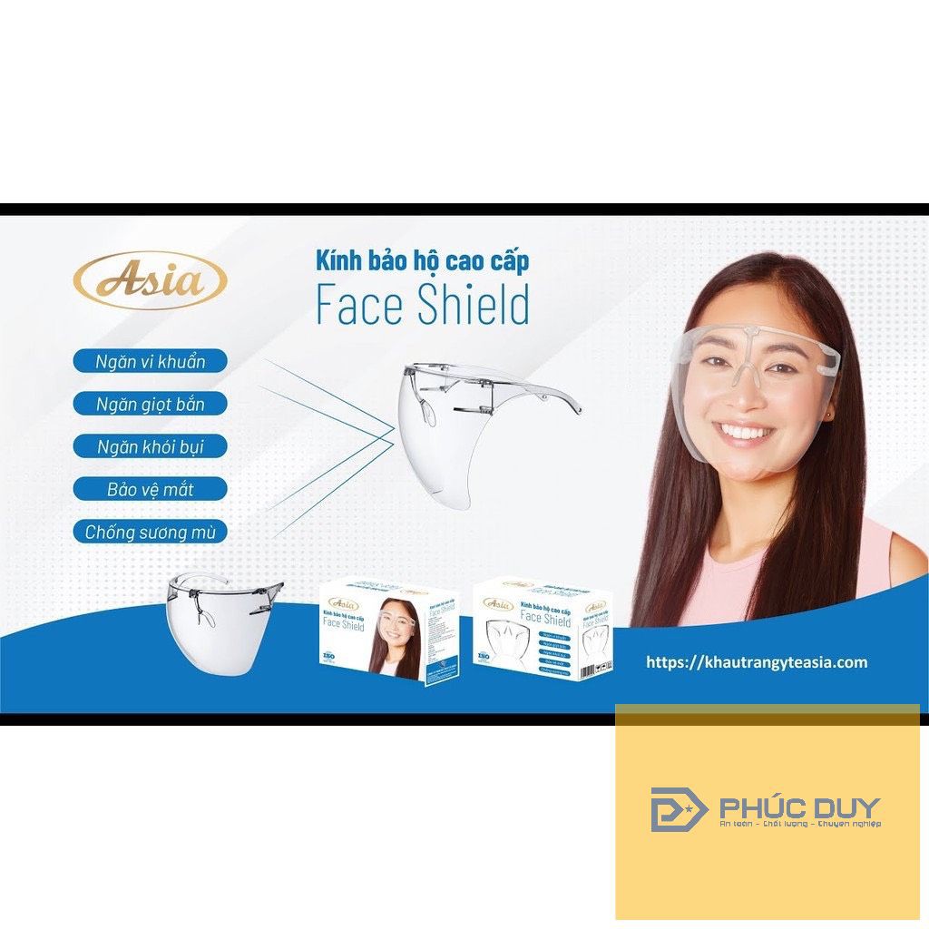 Kính bảo hộ ASIA Face Shield ngăn giọt bắn,ngăn vi khuẩn,chống hơi sương