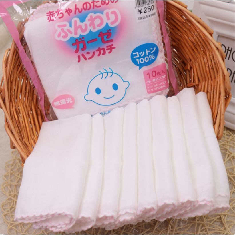 Sét 10 khăn xô sữa cho bé sơ sinh chất liệu cotton siêu mềm