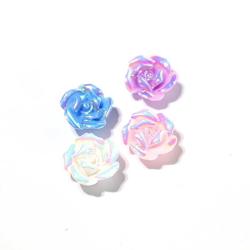 Set 10 phụ kiện hoa hồng nhựa nhiều màu thủ công cho nữ