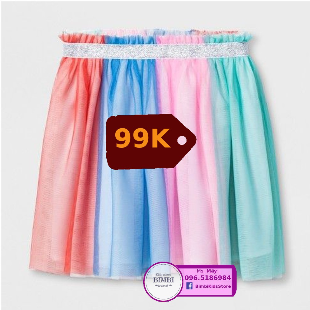 Chân váy voan phối màu size đại Cat & Jack, size 4/6T - 16T VNXK