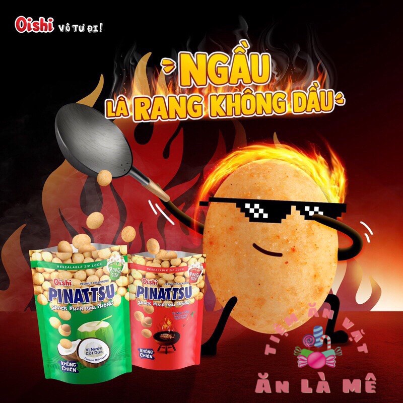 Đậu Phộng Không Chiên Gói 95g Oishi Pinattsu tiệm ăn vặt ĂN LÀ MÊ