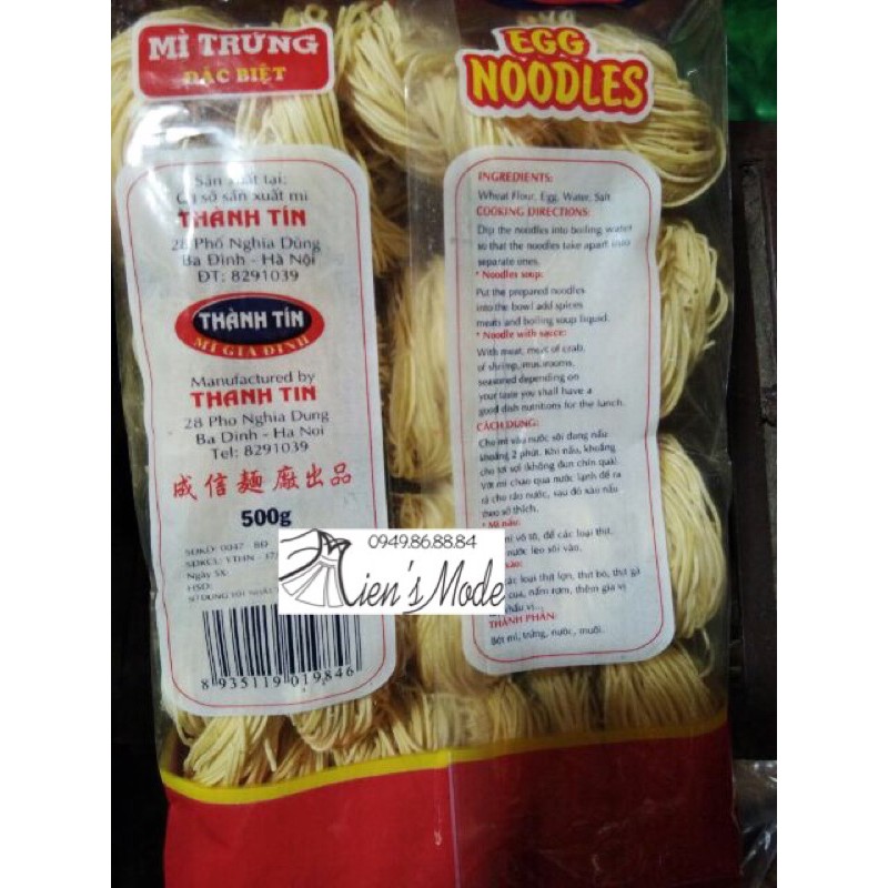 500gr Mì trứng  sợi nhỏ