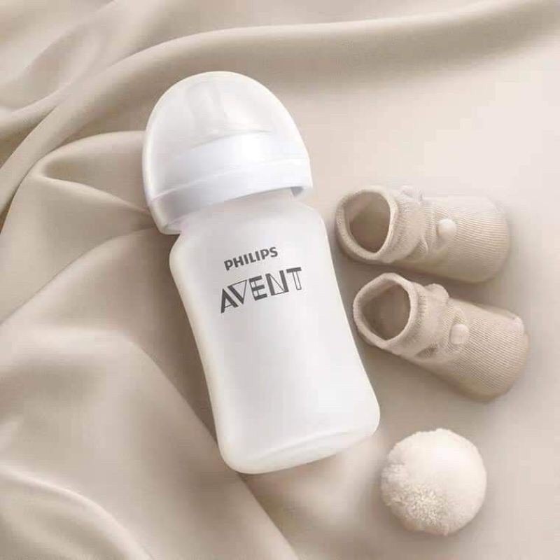 Bình Sữa AVENT Thủy Tinh/ Thủy Tinh tráng Silicon 125ml/240ml dành cho bé