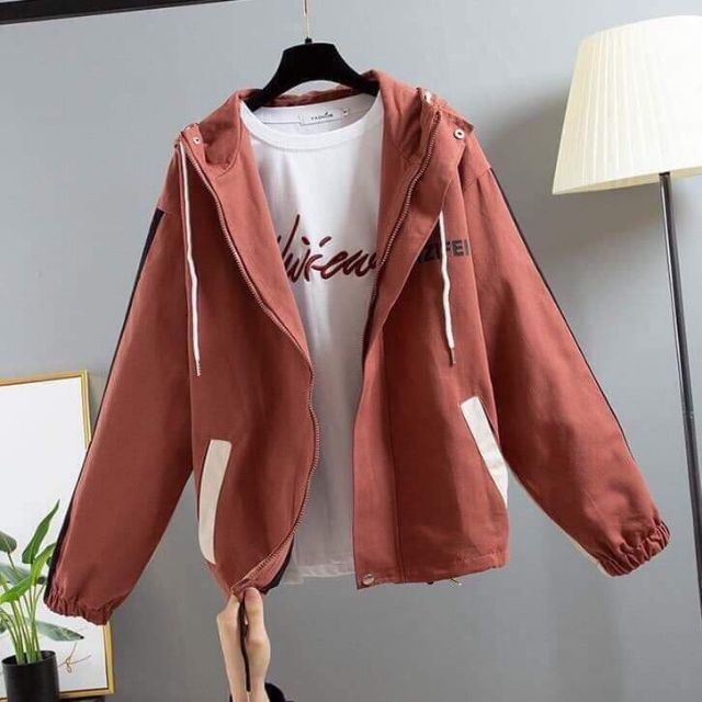Áo khoác kaki oversize ulzzang có mũ