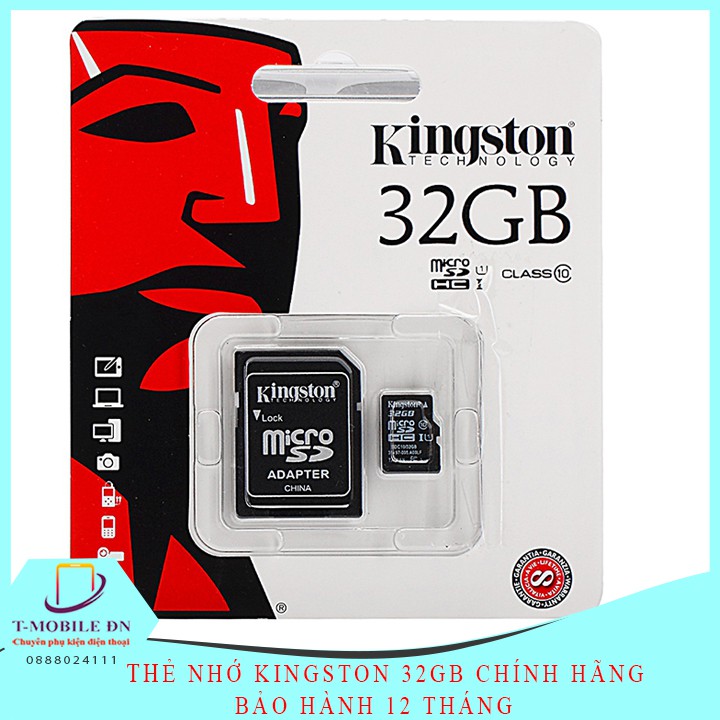 Thẻ nhớ 32GB 16GB, Thẻ nhớ Kingston microSD 16GB 32GB Class 10 Kèm Adapter chính hãng Bảo hành 1 năm