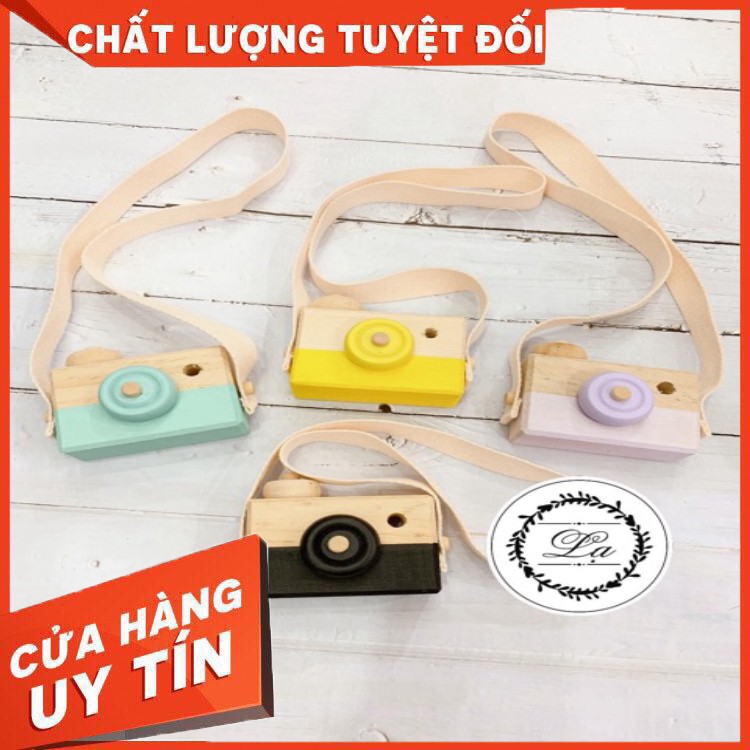 Máy ảnh gỗ nhiều màu làm phụ kiện chụp ảnh/ trang trí