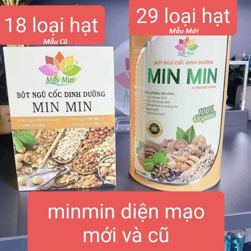 Kích Sữa Cao Cấp Ngũ Cốc MinMin 1,5Kg (3 hộp ngũ cốc mẫu mới 29 loại hạt )[-25% COMBO]