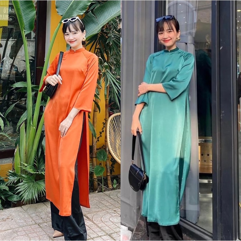 [FREESHIP] Áo Dài Dáng Xuông May Sẵn, Áo Dài Cách Tân Lụa cao cấp