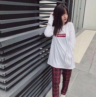 quần caro sọc đỏ đen